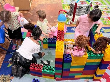 The girls made their own life size doll house!