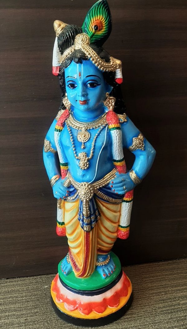Eco friendly paper mache Krishna idol/statue model 10 for Vishu kani, home decor, gifting etc.