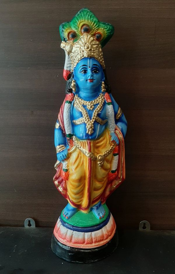Eco friendly paper mache Krishna idol/statue  model 2 for Vishu kani, home decor, gifting etc.
