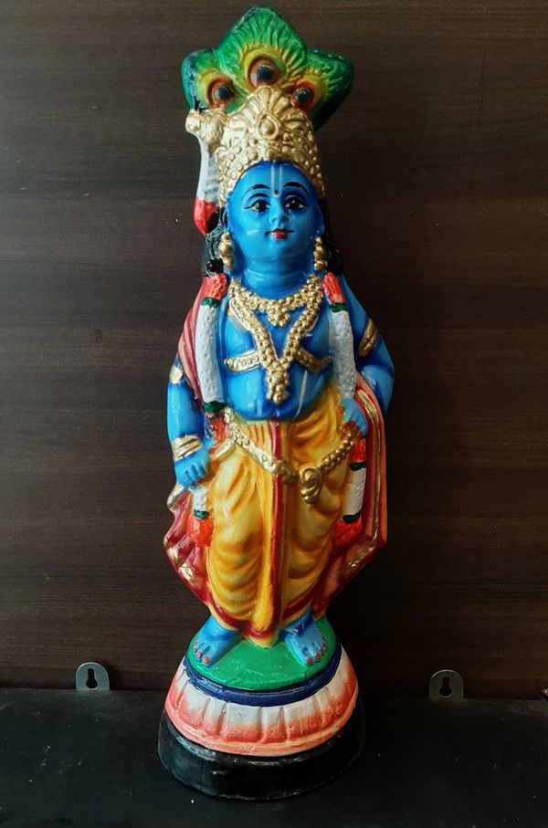 Eco friendly paper mache Krishna idol/statue model 8 for Vishu kani, home decor, gifting etc.