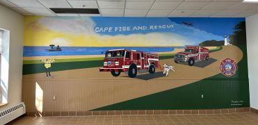 Fire station mural in Cape Elizabeth