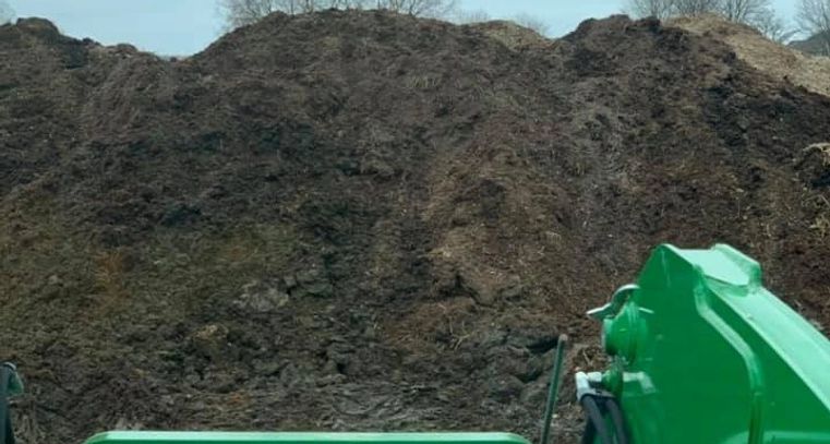 Aged horse manure garden mulch.