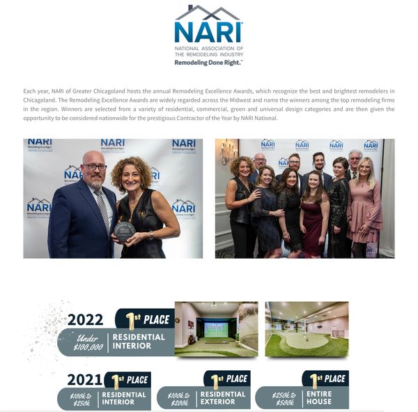 photos of Icon Building Group employees at a NARI awards event