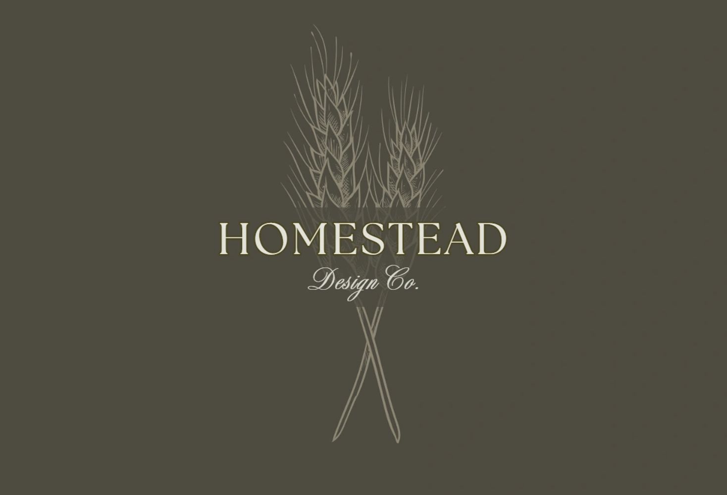 Elegant logo design for Homestead Design Co. with wheat illustration.