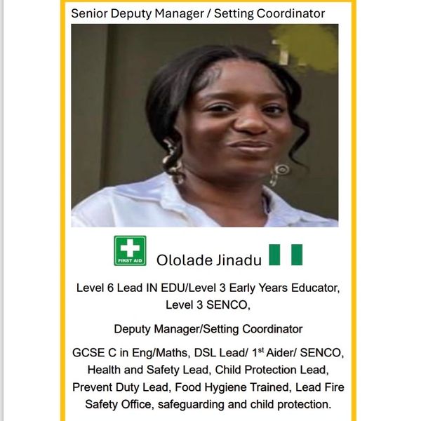Professional profile of Ololade Jinadu, Senior Deputy Manager and Setting Coordinator.