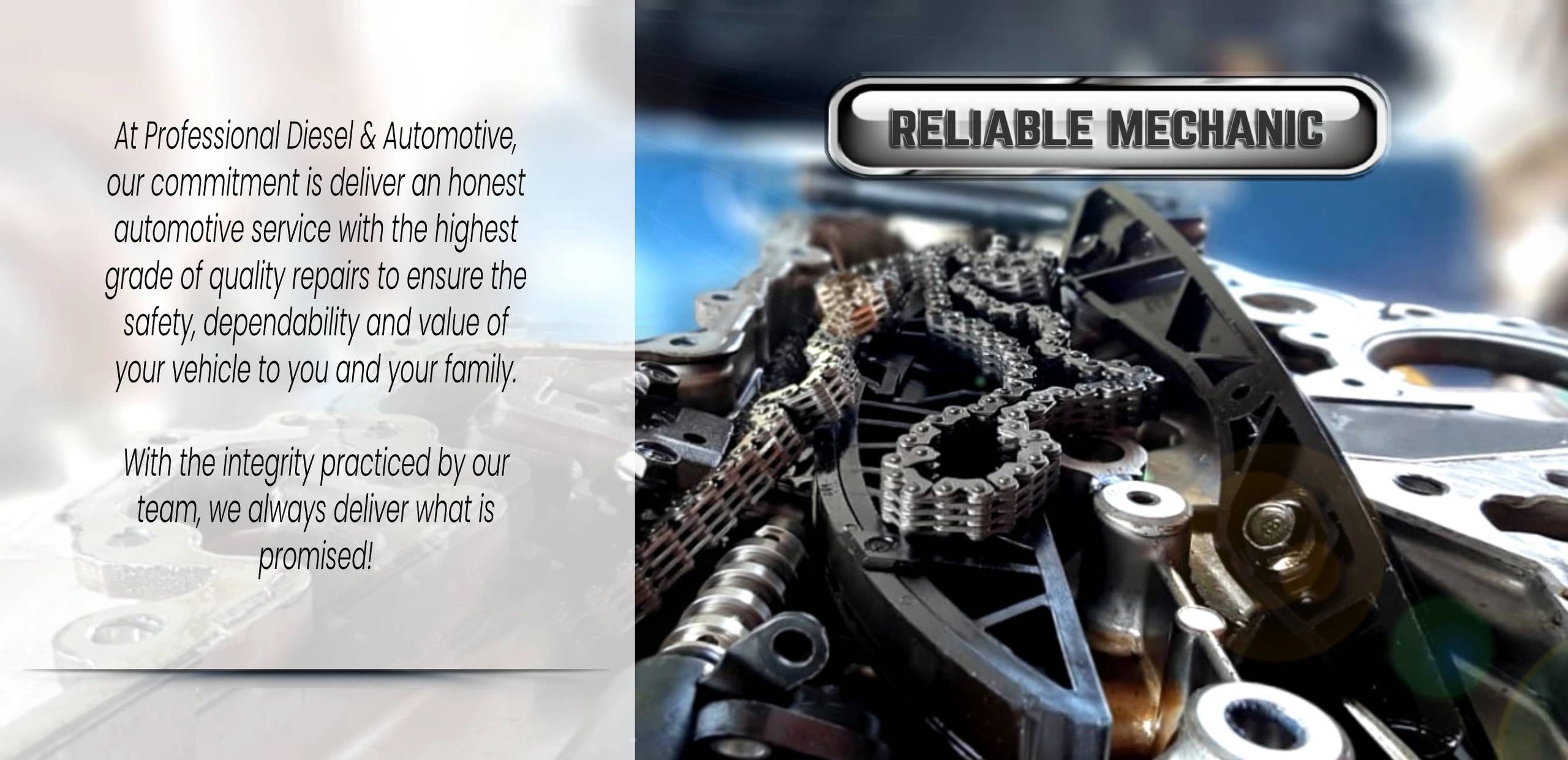 Nelman Garage auto shop services. Te mechanic will fix your automotive or diesel engine repairs