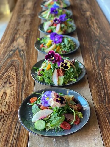 pretty salad
wedding salad
floral salad