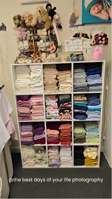 An Image Of Racks Of Fabric For Props