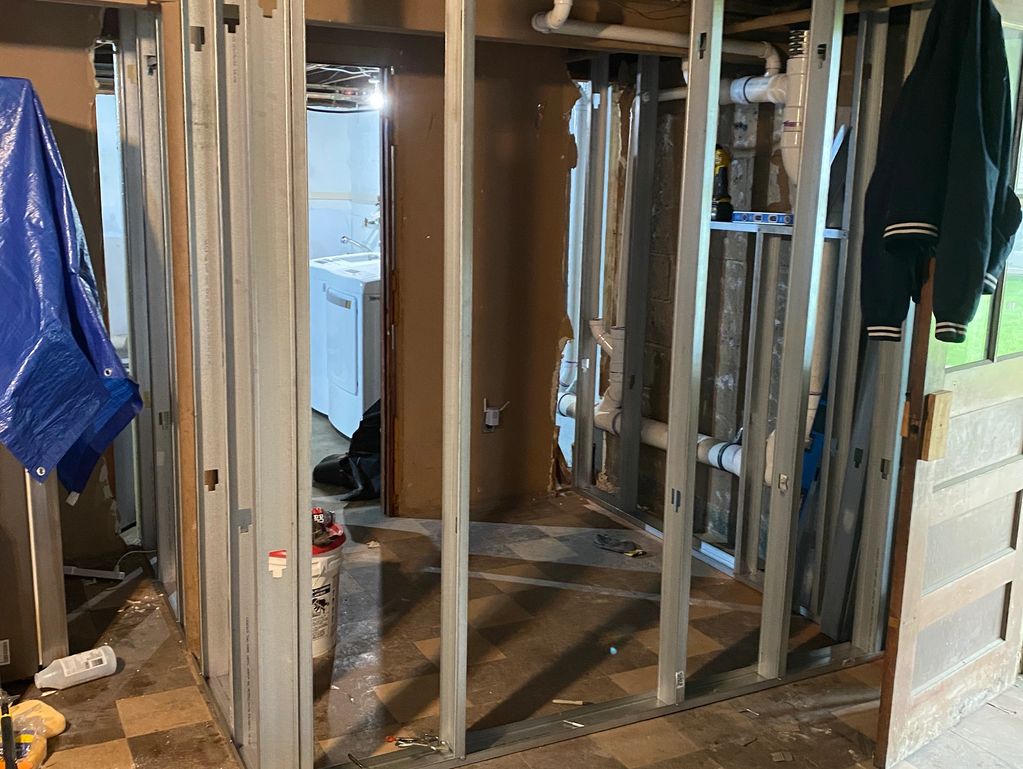 Before 
Client wants to  add a bathroom is basement