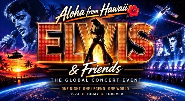 Elvis Presley global concert event poster.