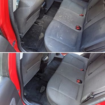 Before and after of Mazda interior detail