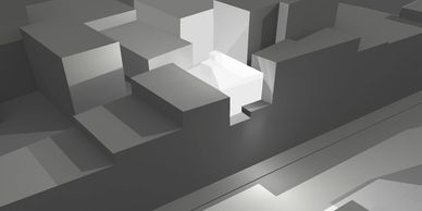 3D visualization conceptual proposal of a building addition. Historic landmark preservation New York