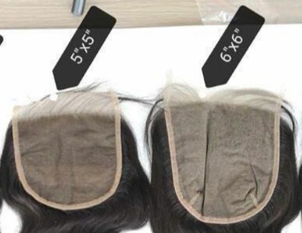 4x4 & 5x5 HD Lace closure size comparison.