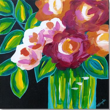 Magenta Peonies with Black Background
Acrylic Painting