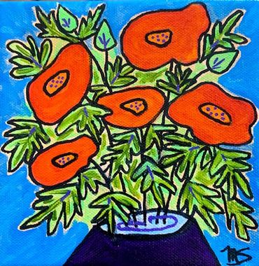 Poppies in Purple Vase (small)
Acrylic Painting