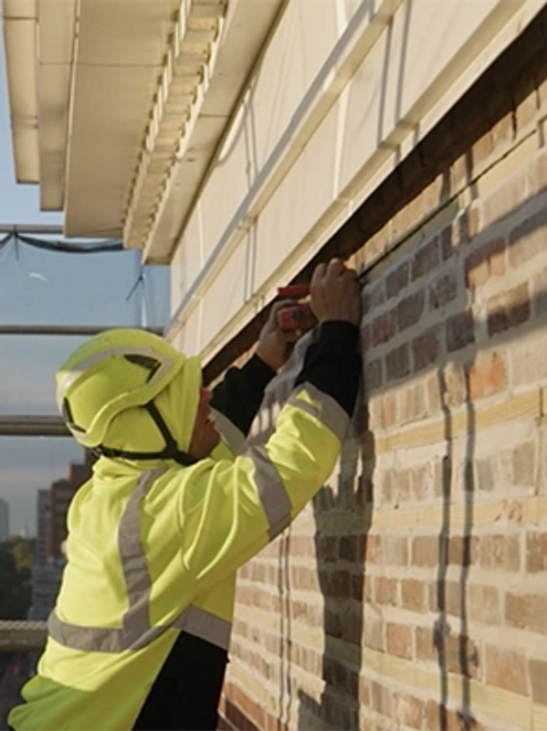 Construction worker on St. Augustine Bell Tower