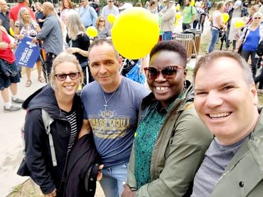 Avec des amis à la marche contre le passeport vaccinal.