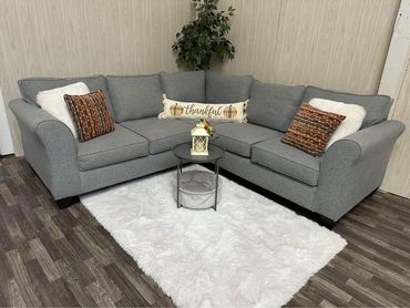Couch with two pillows