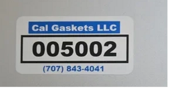 Example of Cal Gaskets label