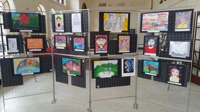 Area High School Students entries in our Art Challenge help each year.