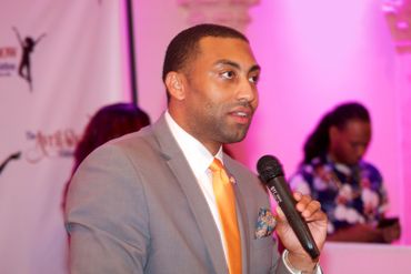 State senator Jamaal Bailey speaking to the attendees