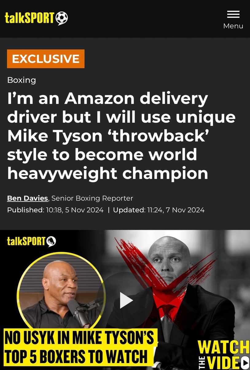 Gideon Antwi Gidz the boxer featuring on talksport, being compared to mike tyson heavyweight