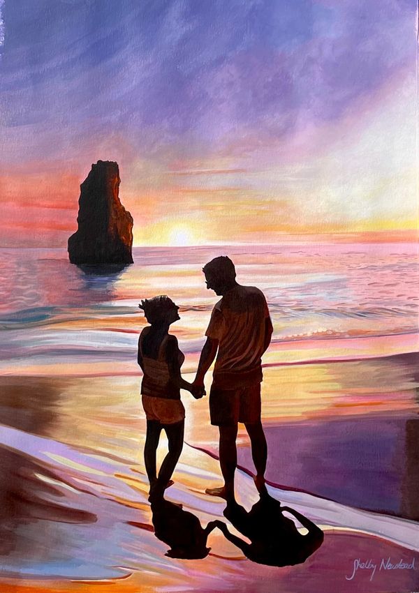 sunset sunrise bold holiday beach sea sky shadow silhouette art special birthday valentines day
