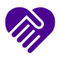Non- profit symbol, two hands holding to form a heart