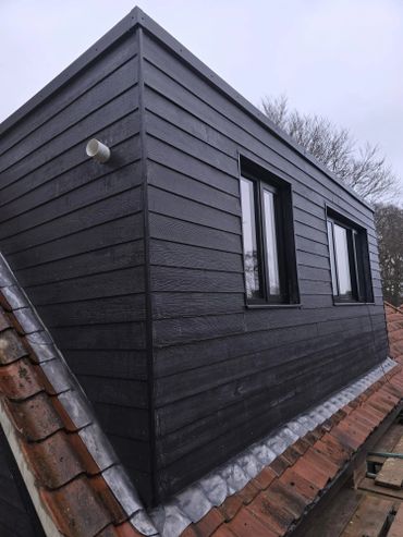 Hardy plank cement board finish on a flat roof loft conversion