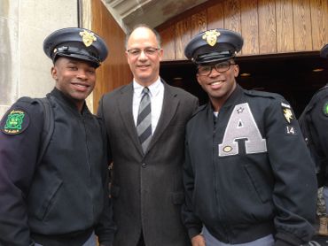 Jeryl Bennett with brothers as well as officers.