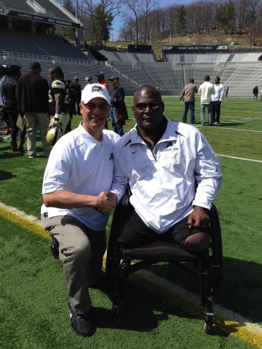 Jeryl Bennett with retired Colonel Greg Gadson.