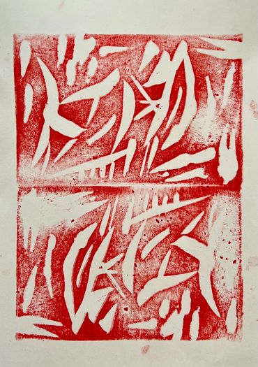 Rubber block print
6'9"