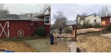 Shed demolition before and After