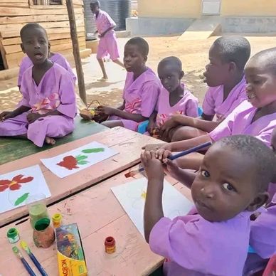 A group of children doing some art work