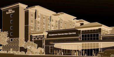 This project was designed with two owners, the city owned the convention center and the hotel owner.