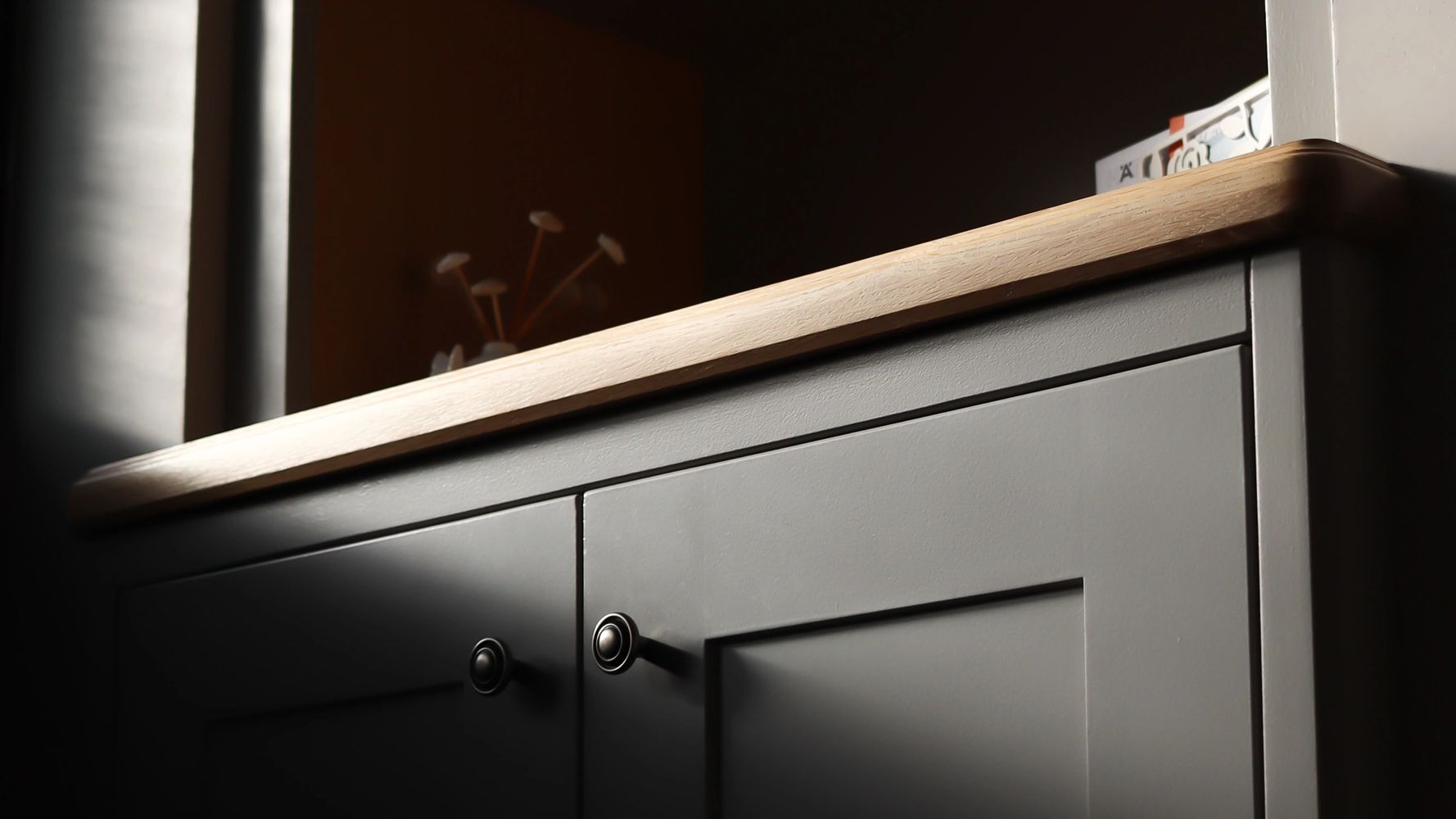 Fitted Alove unit in grey. Carpenter, Joiner in Burton on Trent.