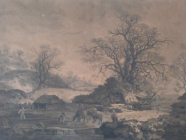 1797 print, The Rural Cott by William Woollett