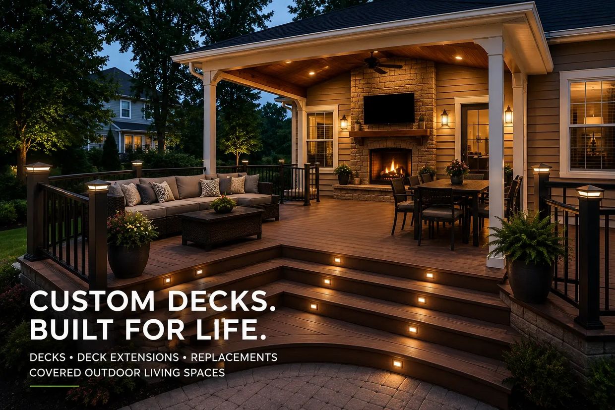 Custom deck and outdoor living space built for comfort and curb appeal in Central PA.
