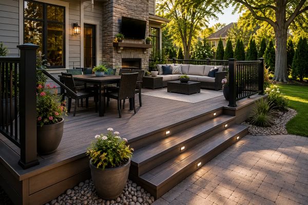 Custom outdoor living deck built for comfort and curb appeal in Central Pennsylvania.