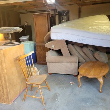 Garage cleanup, customer had a garage full of old furniture to remove.