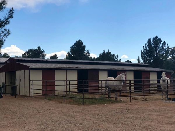 Indoor Barn with outdoor runs horse boarding