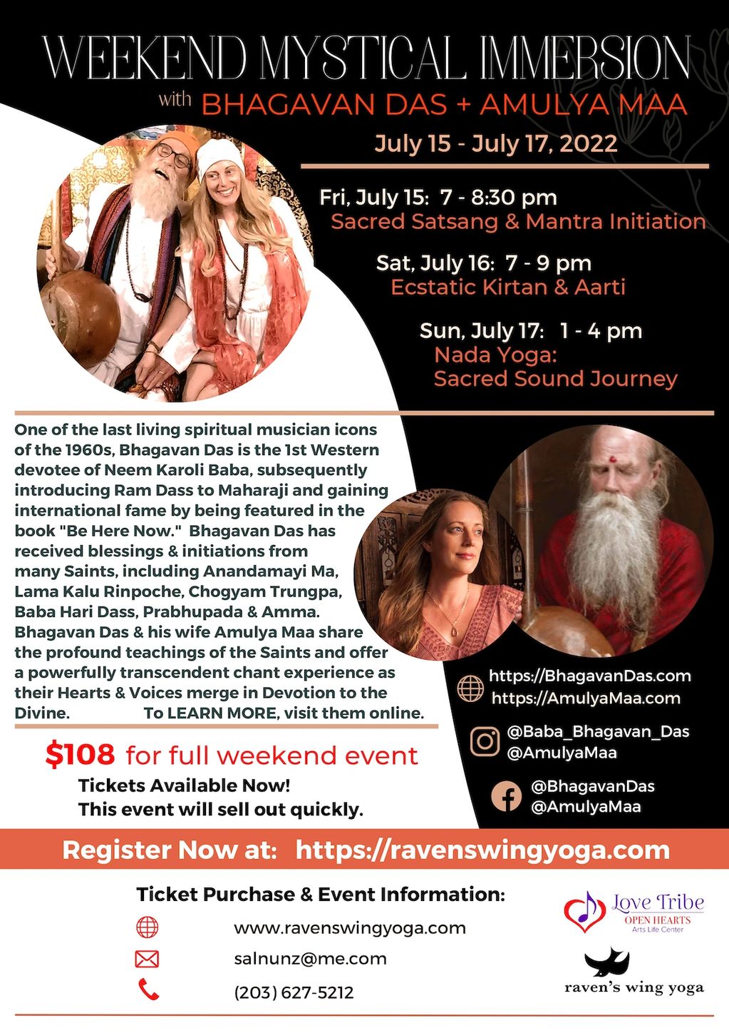 Bhagavan-Das, Amulya-Maa, Yoga-Events, Bhagavan-Das-Events, Satsang, Kirtan, Om
