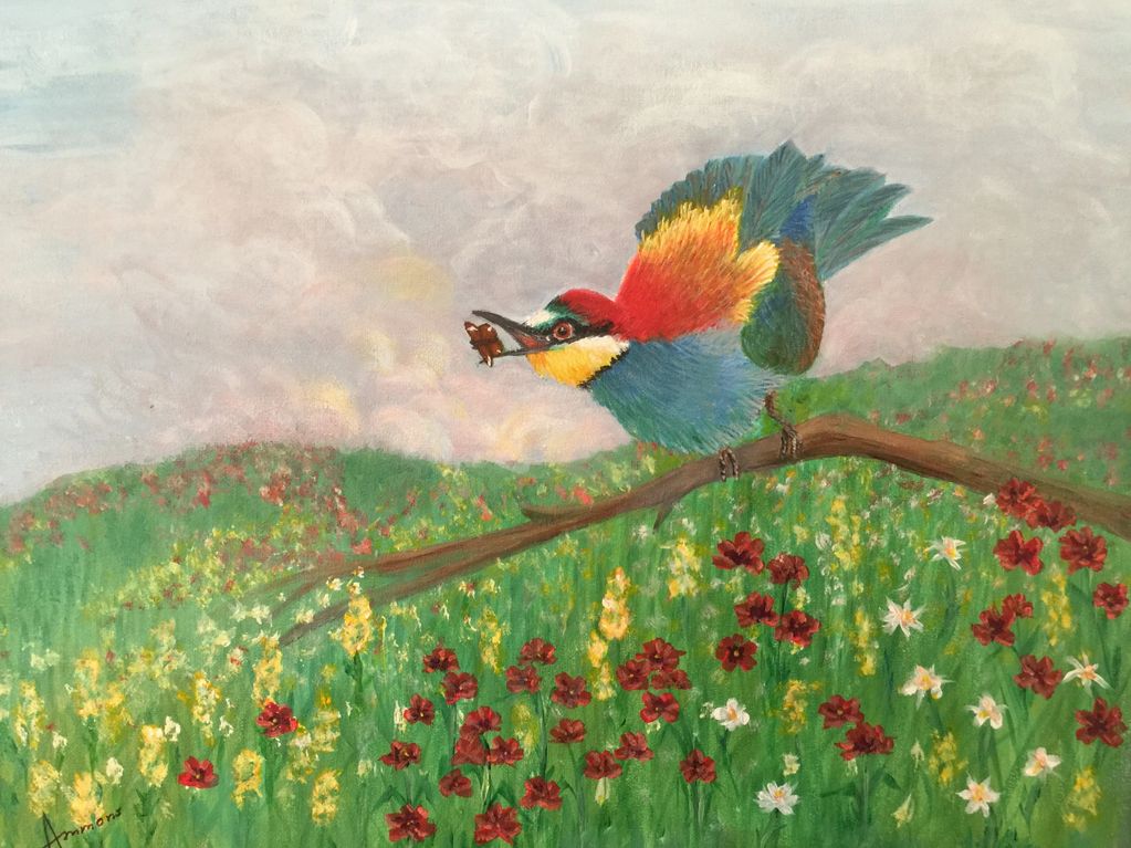 Bee Eater
Hand Painted on a 16" x 20" Stretched Canvas Original Design
$250.00