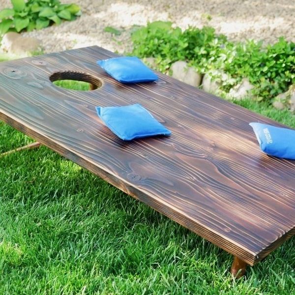 Cornhole at 3 car garage