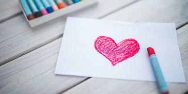 Red crayon heart