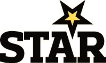 Logo with word STAR and a star symbol.