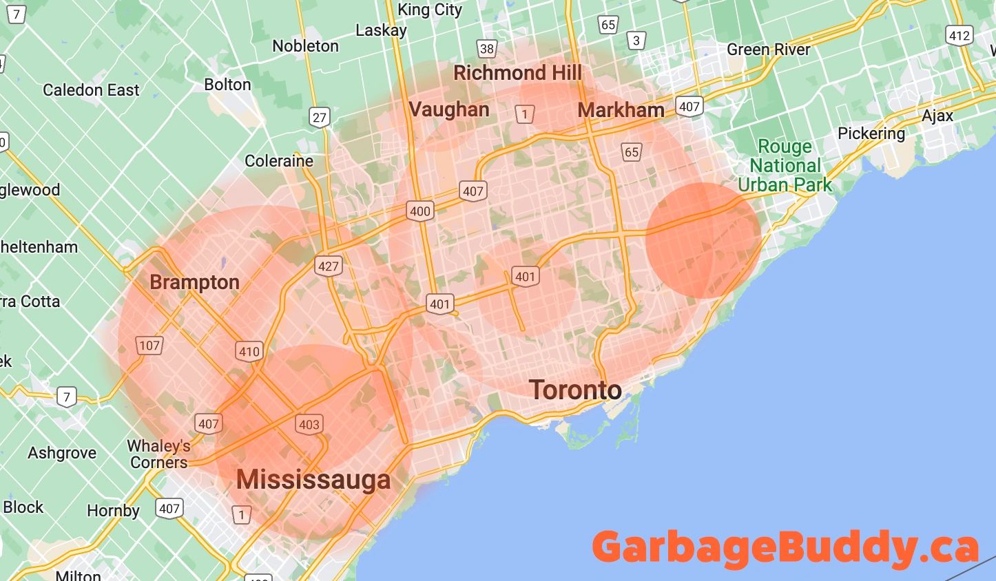 Garbage & Junk Removal Service Area