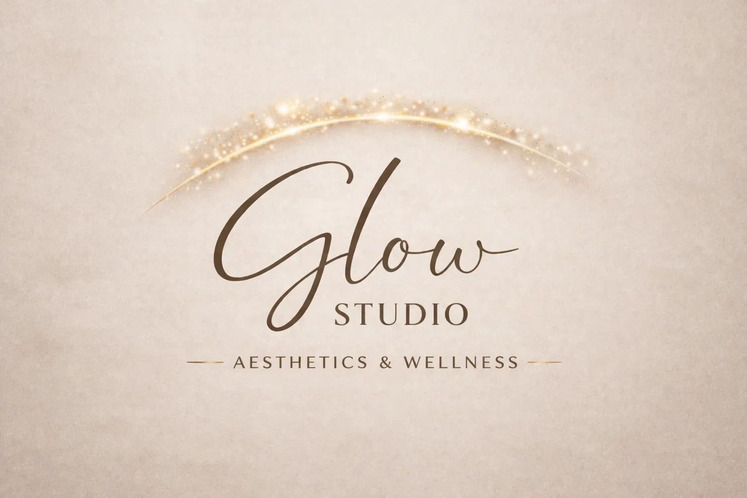 Elegant logo for Glow Studio, specializing in aesthetics and wellness.