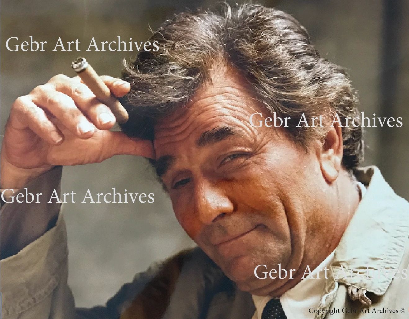 Man with cigar and sly smile.