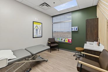 Photo taken by Heartland Perspectives Media of the exam room of a business in Lafayette, IN